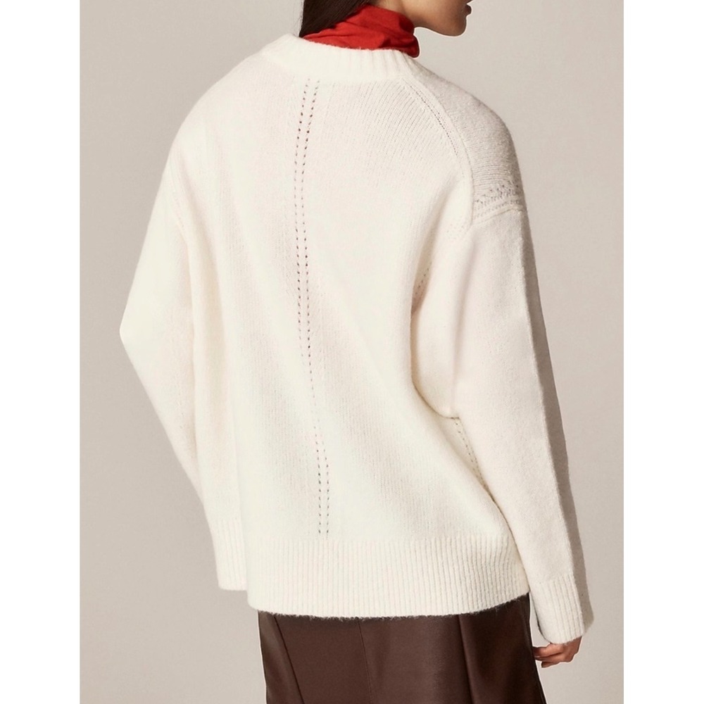 J CREW Relaxed crewneck pullover sweater NWT XXS ivory - Picture 2 of 8